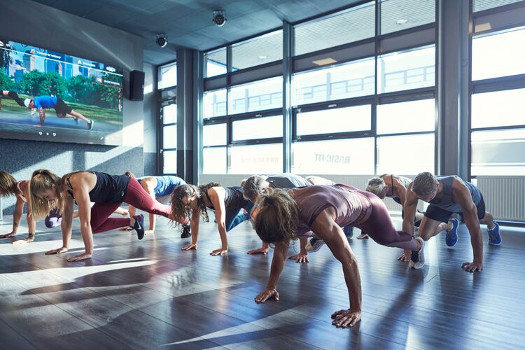 Group class in the gym